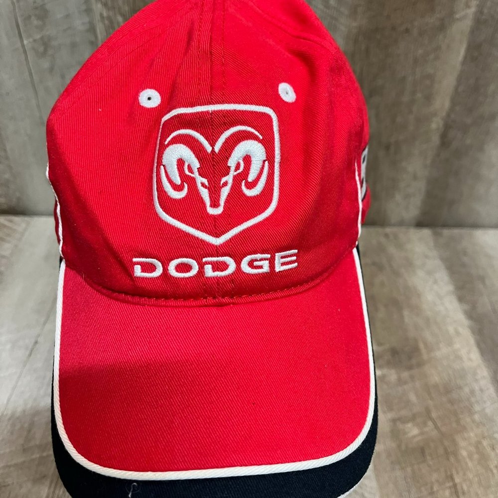 Chase Authentics, Dodge 9, Adjustable Strap Back, Red, Baseball Cap